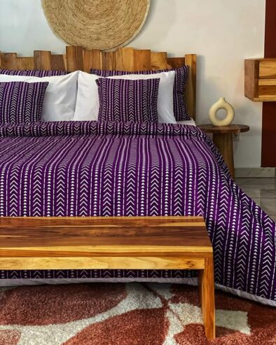 Housse de couette,drap oreillers, rideaux en pagne