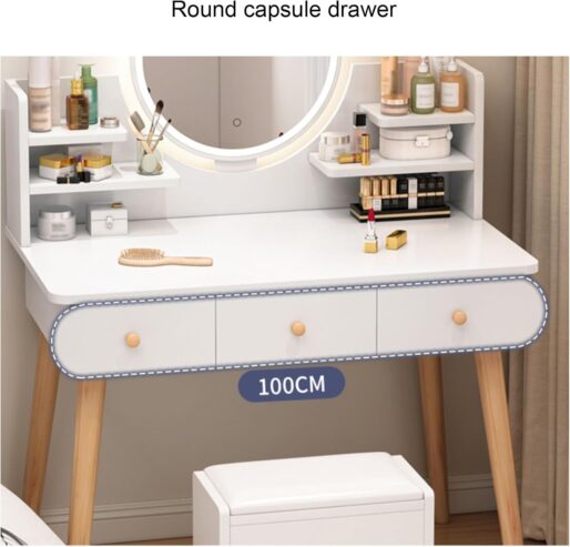 table de maquillage avec miroir LED 100*40*120 cm