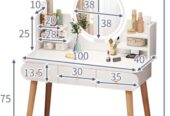 table de maquillage avec miroir LED 100*40*120 cm